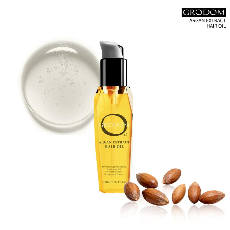 Transform Your Hair with GRODOM Argan & Coconut Hair Oil - 100ML Lightweight Serum for Smooth, Shiny Locks & Reduced Hair Loss