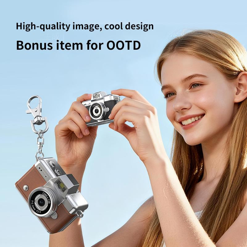 Capture Nostalgia with the Mini Digital Camera - 1080P LCD Screen, Keychain Size, Perfect for Gifts!