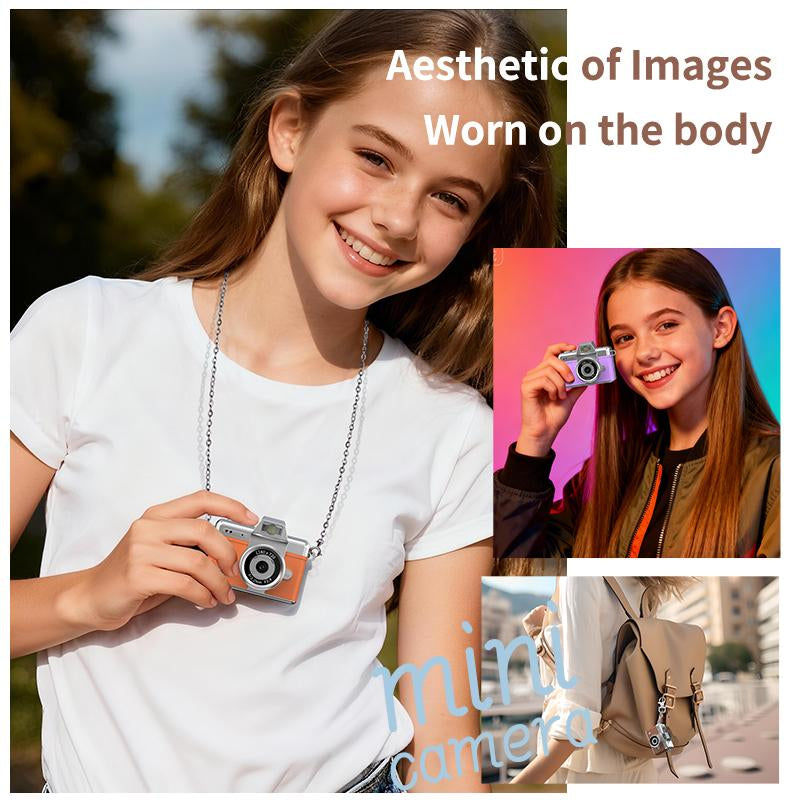 Capture Nostalgia with the Mini Digital Camera - 1080P LCD Screen, Keychain Size, Perfect for Gifts!
