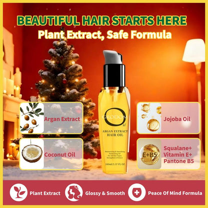 Transform Your Hair with GRODOM Argan & Coconut Hair Oil - 100ML Lightweight Serum for Smooth, Shiny Locks & Reduced Hair Loss