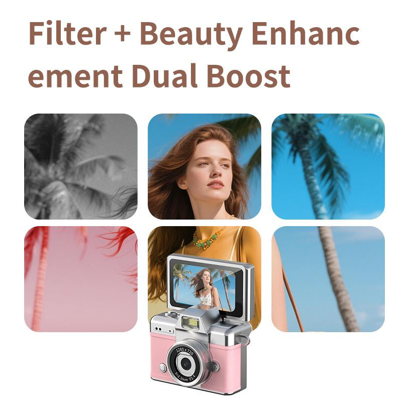 Capture Nostalgia with the Mini Digital Camera - 1080P LCD Screen, Keychain Size, Perfect for Gifts!